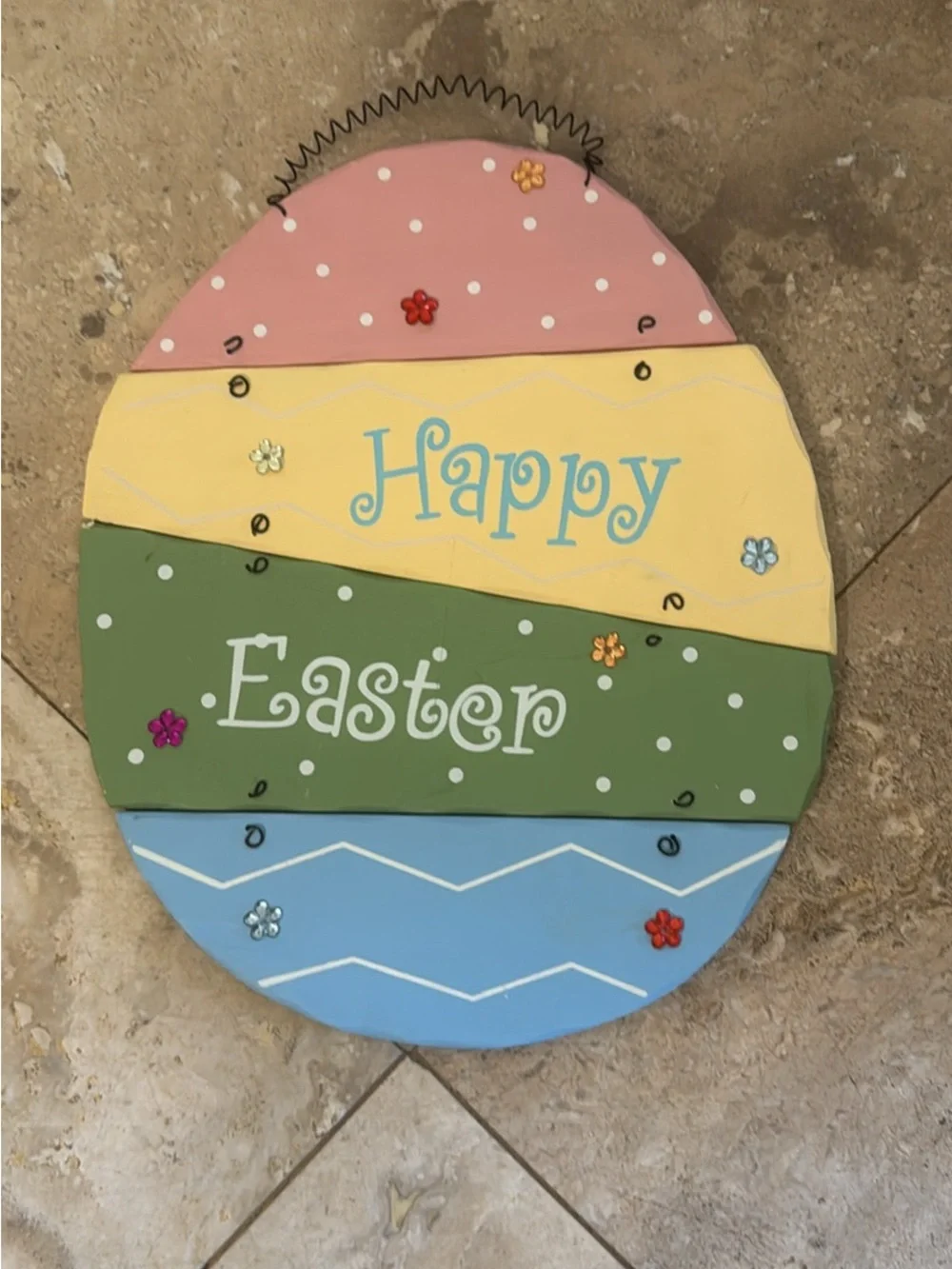 Happy Easter Pastel Egg Wall Decor - Pink, Yellow, Green, Blue